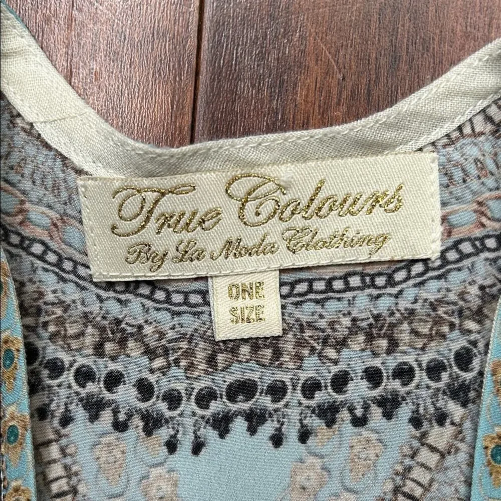 La Moda Clothing True Colours  Hi Lo Kimono Cover-Up, O/S